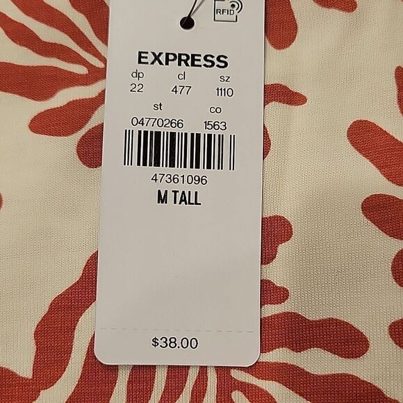 Express Palm Print Perfect Puma Cotton T-shirt size M Tall - Picture 3 of 4